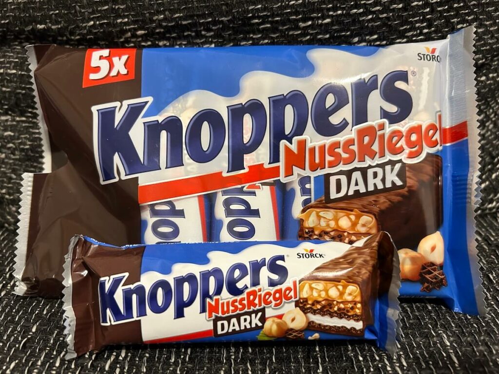 Knoppers NussRiegel Dark Verpackung