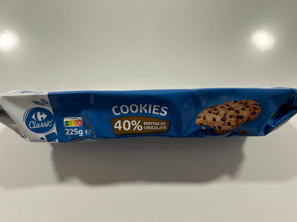 Carrefour Cookies Verpackung Seitenansicht
